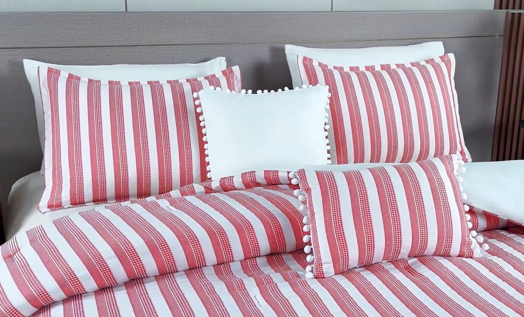 Pink Stripe 5-Piece Comforter Set detail 9