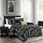 Black Botanical 5-Piece Comforter Set detail 3