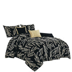 Black Botanical 5-Piece Comforter Set detail 4