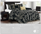 Black Botanical 5-Piece Comforter Set detail 6