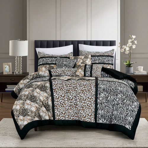 Black Animal Print 6-Piece Comforter Set detail 3