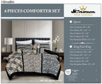 Black Animal Print 6-Piece Comforter Set