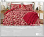 Red Floral 5-Piece Comforter Set detail 6