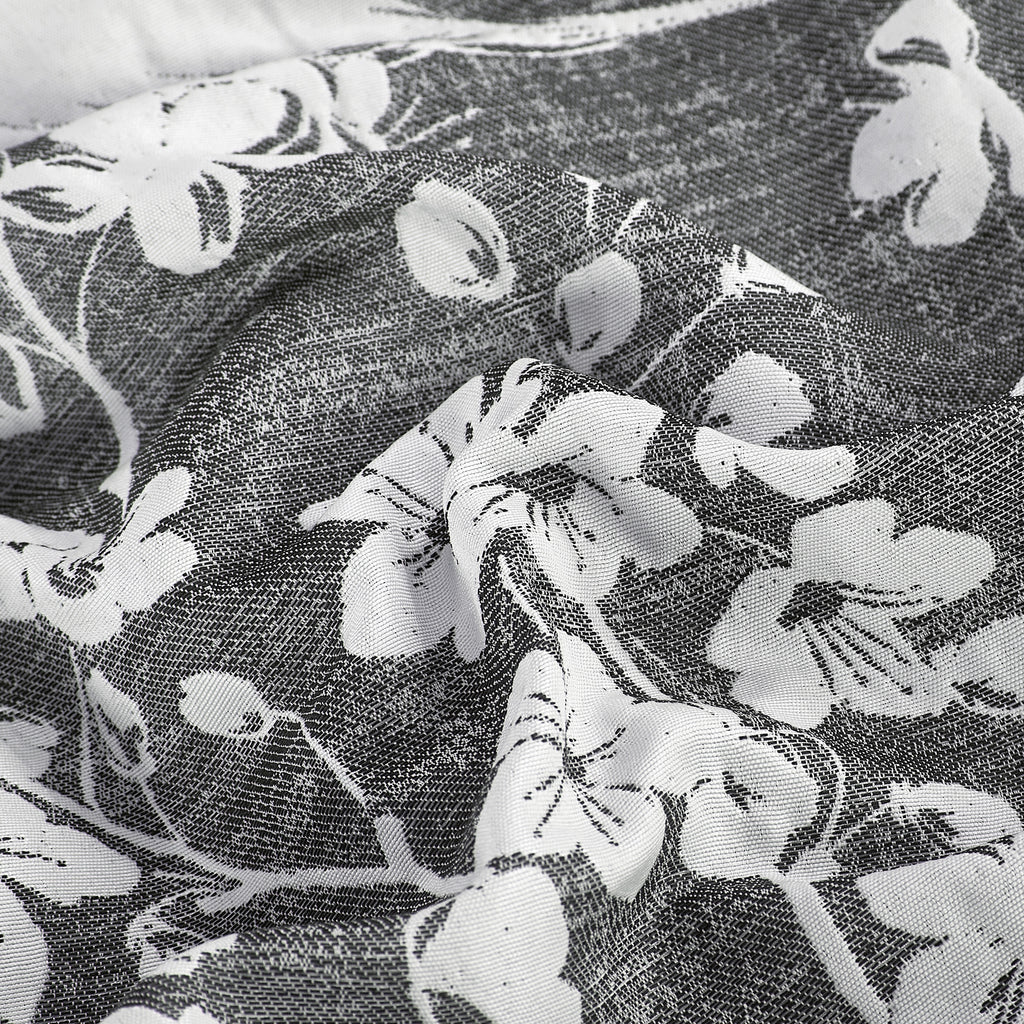 Black & White Floral 5-Piece Comforter Set detail 2
