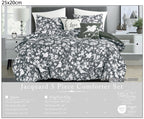 Black & White Floral 5-Piece Comforter Set detail 6