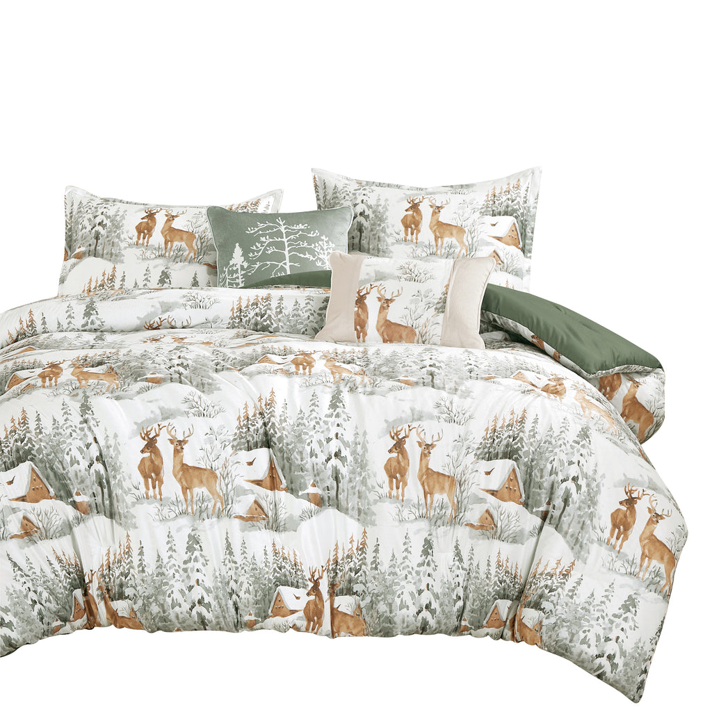 Green Woodland 5-Piece Comforter Set detail 4