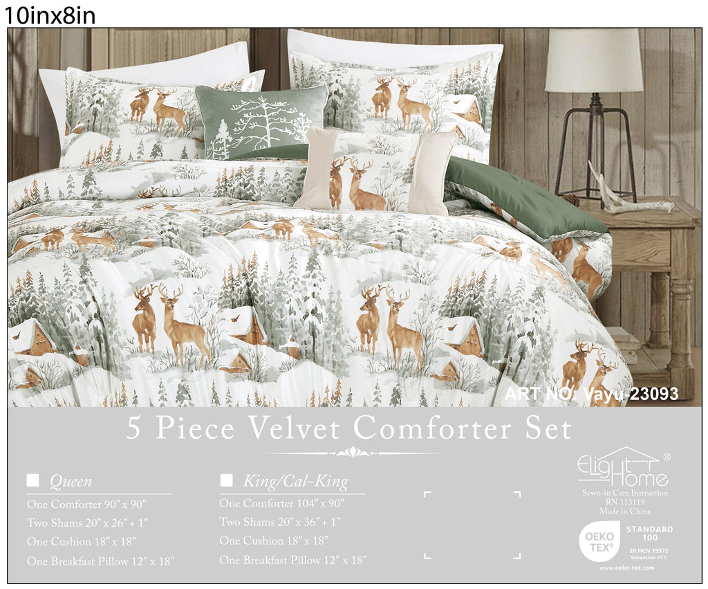 Green Woodland 5-Piece Comforter Set detail 6