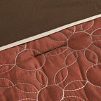 Brown Floral 6-Piece Comforter Set detail 1