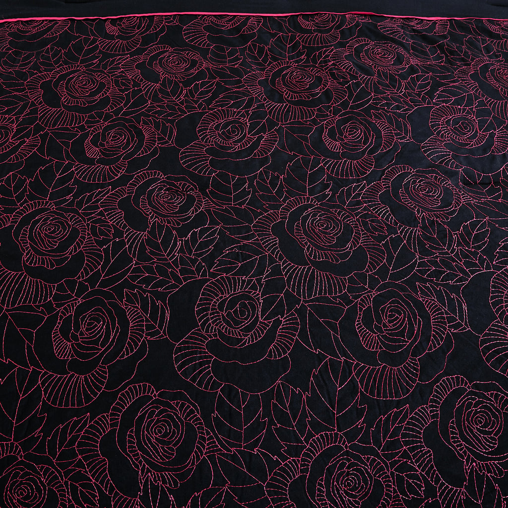 Black & Burgundy Floral 6-Piece Comforter Set