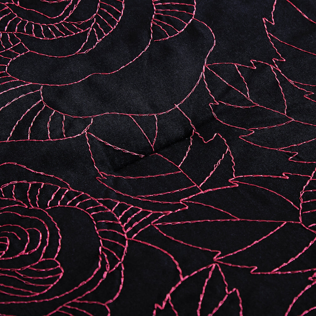 Black & Burgundy Floral 6-Piece Comforter Set detail 1