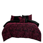 Black & Burgundy Floral 6-Piece Comforter Set detail 4