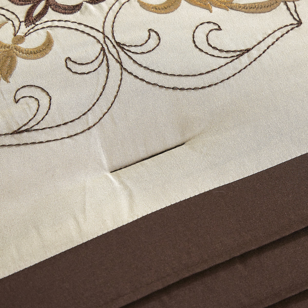 Brown & Gold Floral 6-Piece Comforter Set detail 1