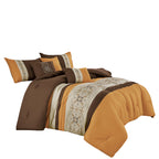 Brown & Gold Floral 6-Piece Comforter Set detail 4