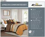 Brown & Gold Floral 6-Piece Comforter Set detail 6