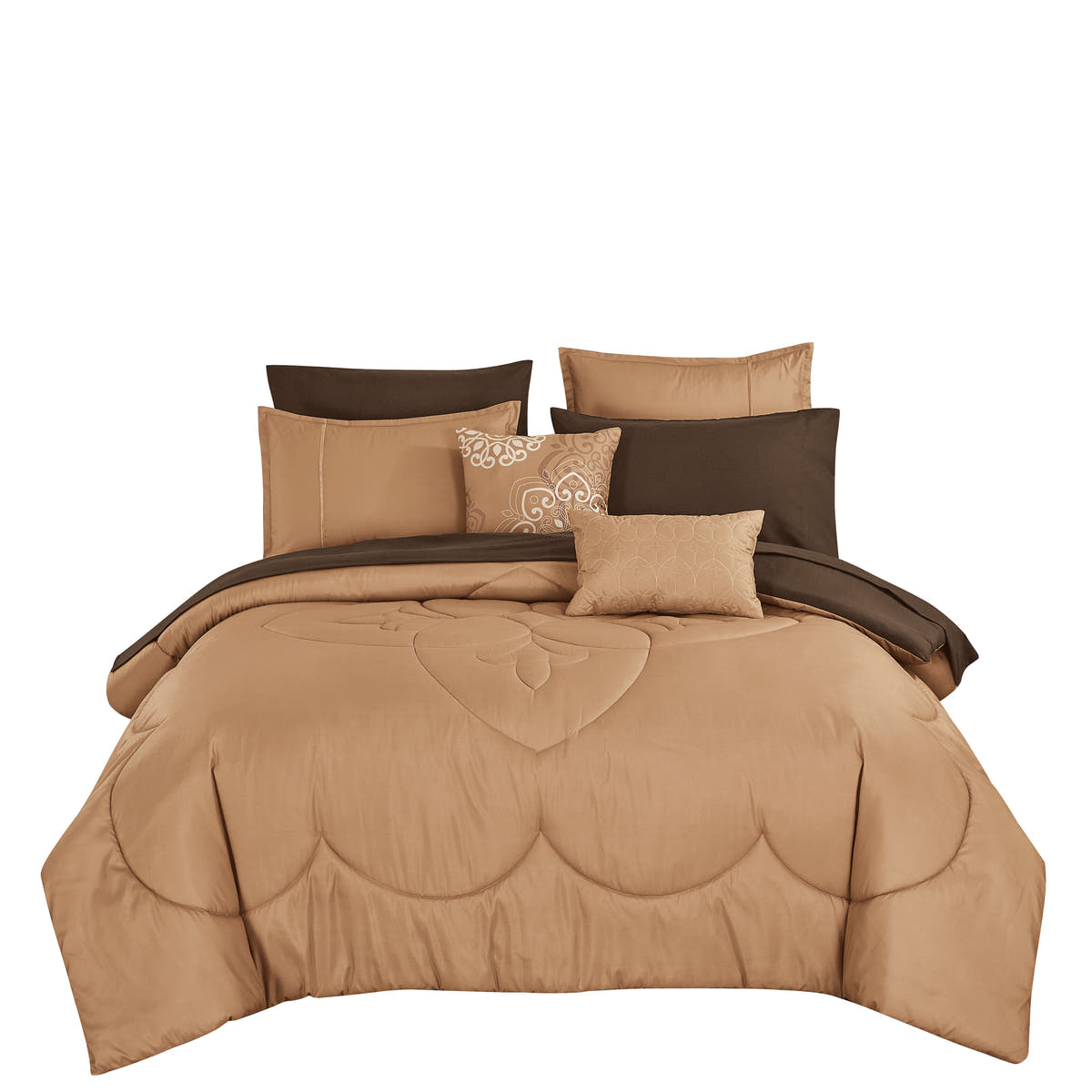 Camel Quilted 9-Piece Comforter & Sheet Set - alternate product view 4