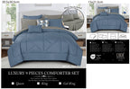 Blue Geometric Quilted 9-Piece Comforter & Sheet Set - alternate product view 4