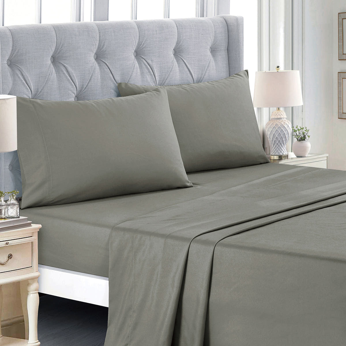 Blue Geometric Quilted 9-Piece Comforter & Sheet Set - alternate product view 8