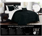 Black Geometric Quilted 9-Piece Comforter & Sheet Set - alternate product view 2