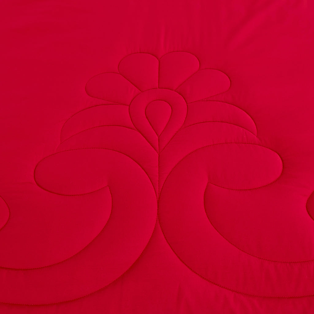 Red Scroll Embroidered 9-Piece Comforter & Sheet Set - alternate product view 5