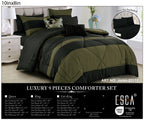 Olive Green Color Block 9-Piece Comforter & Sheet Set - alternate product view 3