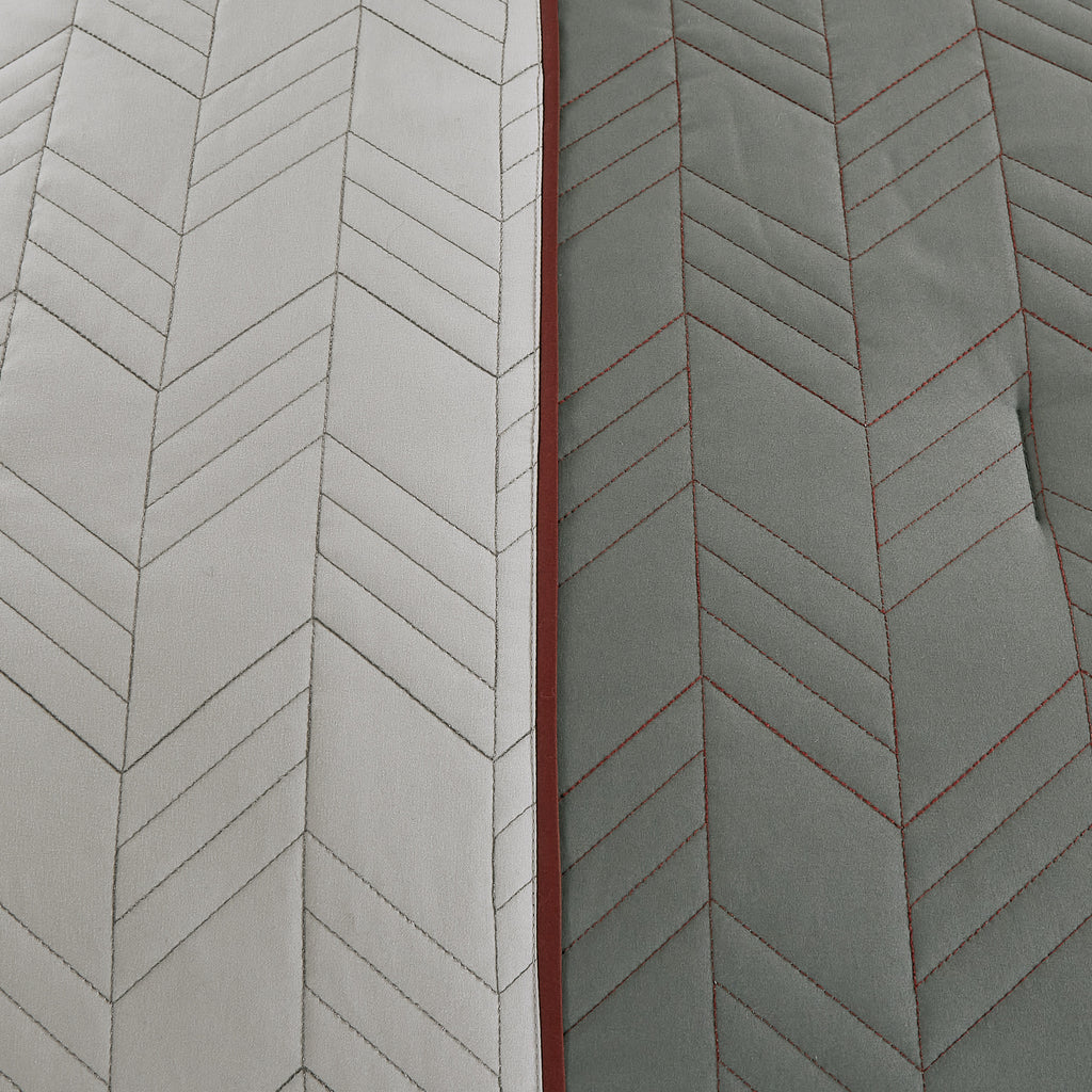 Red and Grey Color Block 9-Piece Comforter & Sheet Set - alternate product view 5