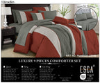 Red and Grey Color Block 9-Piece Comforter & Sheet Set - alternate product view 3