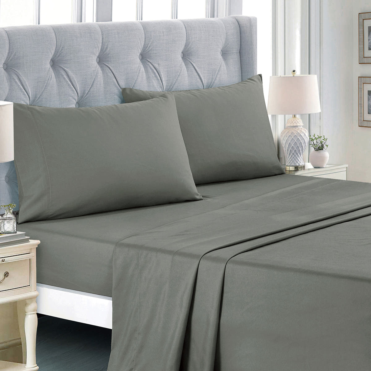 Red and Grey Color Block 9-Piece Comforter & Sheet Set - alternate product view 8