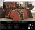 Rust Embroidered 9-Piece Comforter & Sheet Set - alternate product view 8