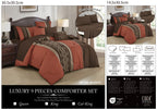 Rust Embroidered 9-Piece Comforter & Sheet Set - alternate product view 7