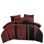 Burgundy Color Block 9-Piece Comforter & Sheet Set - alternate product view 3