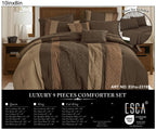 Brown Color Block Embroidered 9-Piece Comforter & Sheet Set - alternate product view 3
