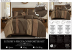 Brown Color Block Embroidered 9-Piece Comforter & Sheet Set - alternate product view 2