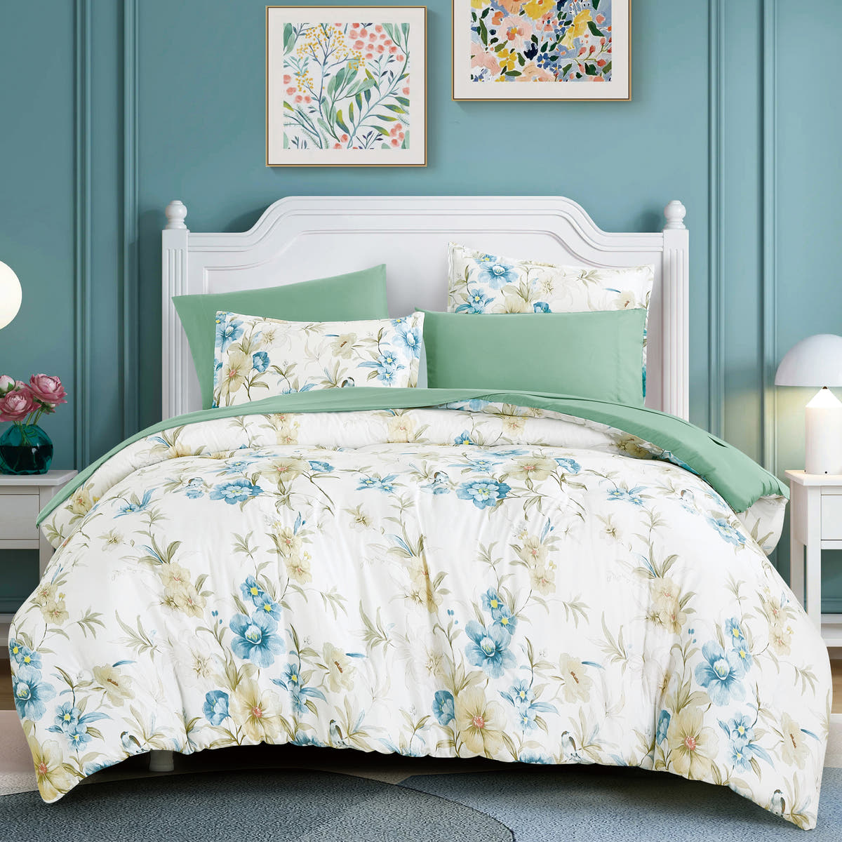 Mint Floral 7-Piece Comforter Set detail 4