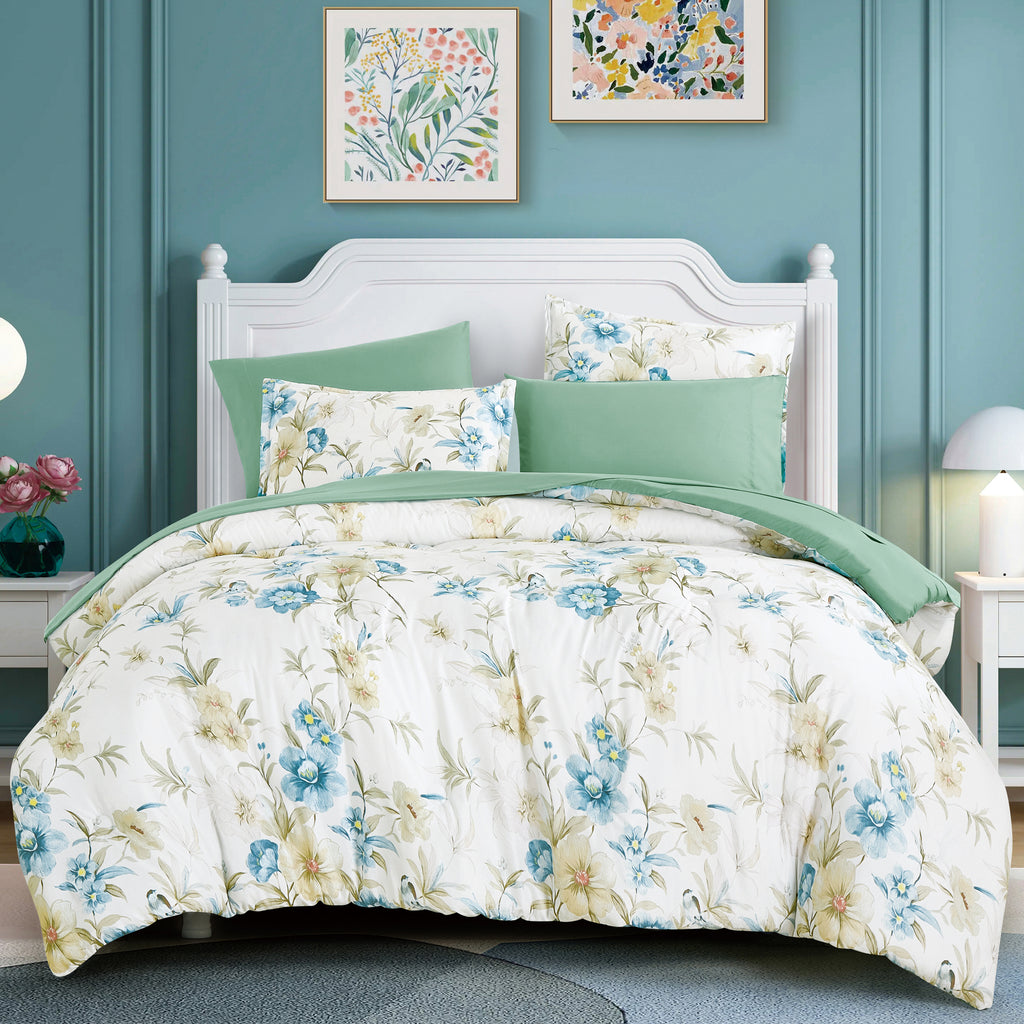 Mint Floral 7-Piece Comforter Set detail 4