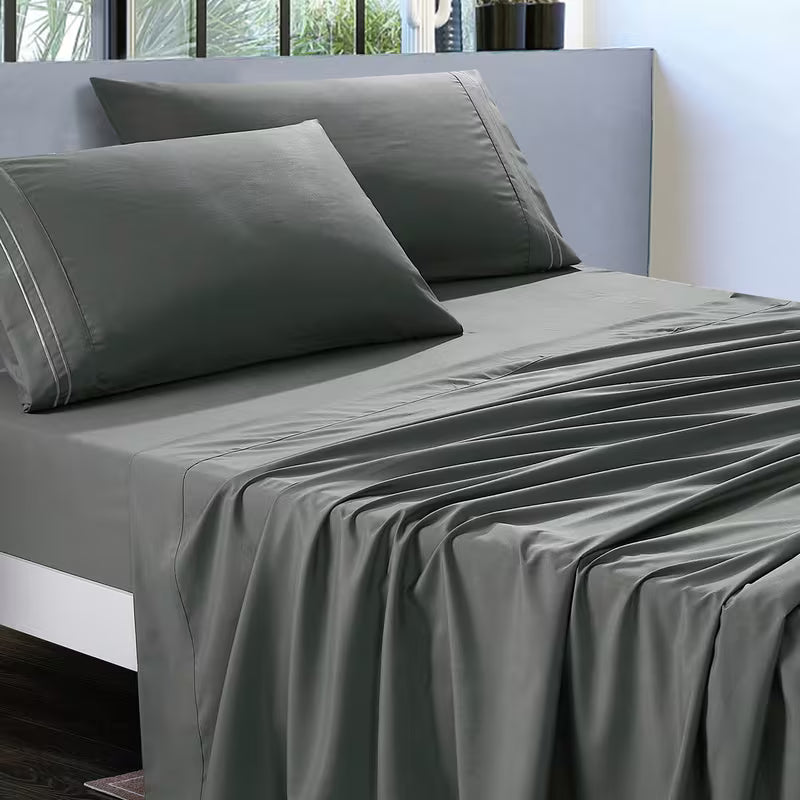 Premium Hotel Style Bed Sheets, styled on a made bed