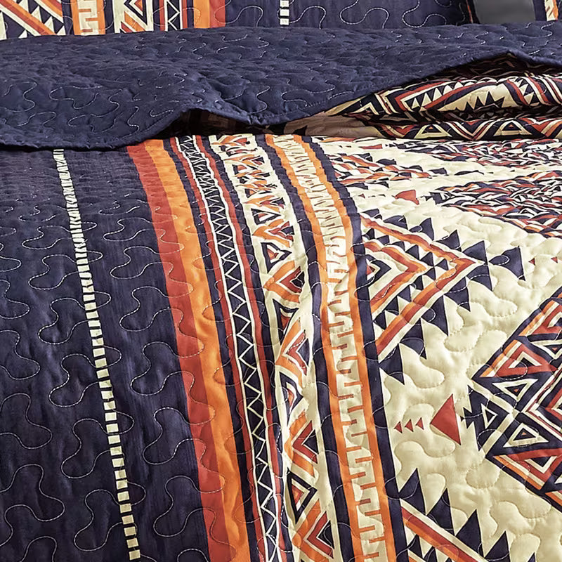 reversible 3-piece bedspread set with pillow shams, alternate product view