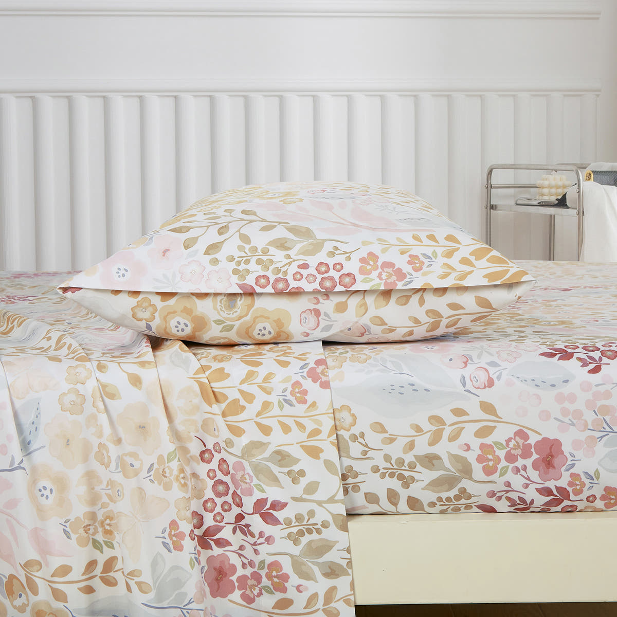 Yellow & Blush Floral sheet set - additional view
