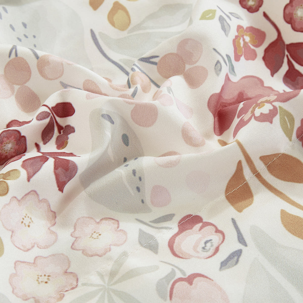 Yellow & Blush Floral sheet set - fabric detail