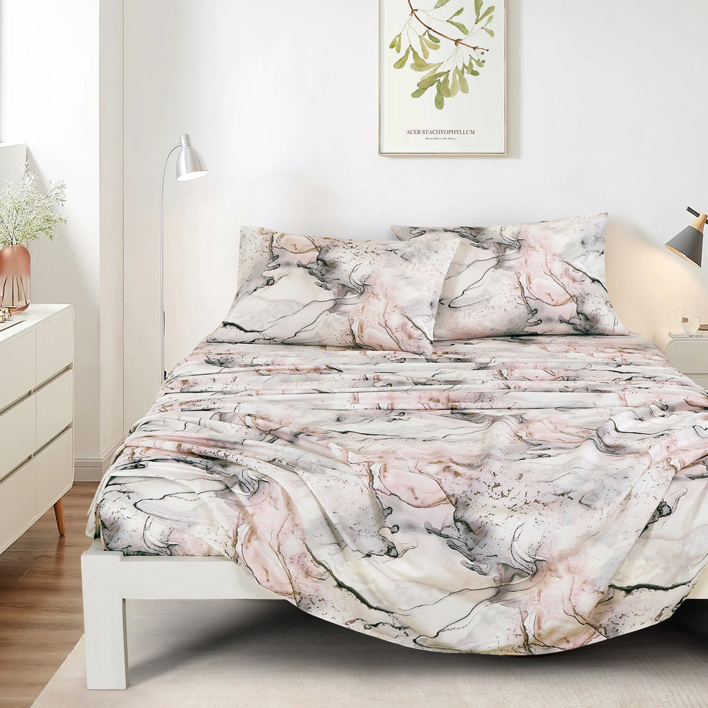 Blush & Grey Marble sheet set - additional view