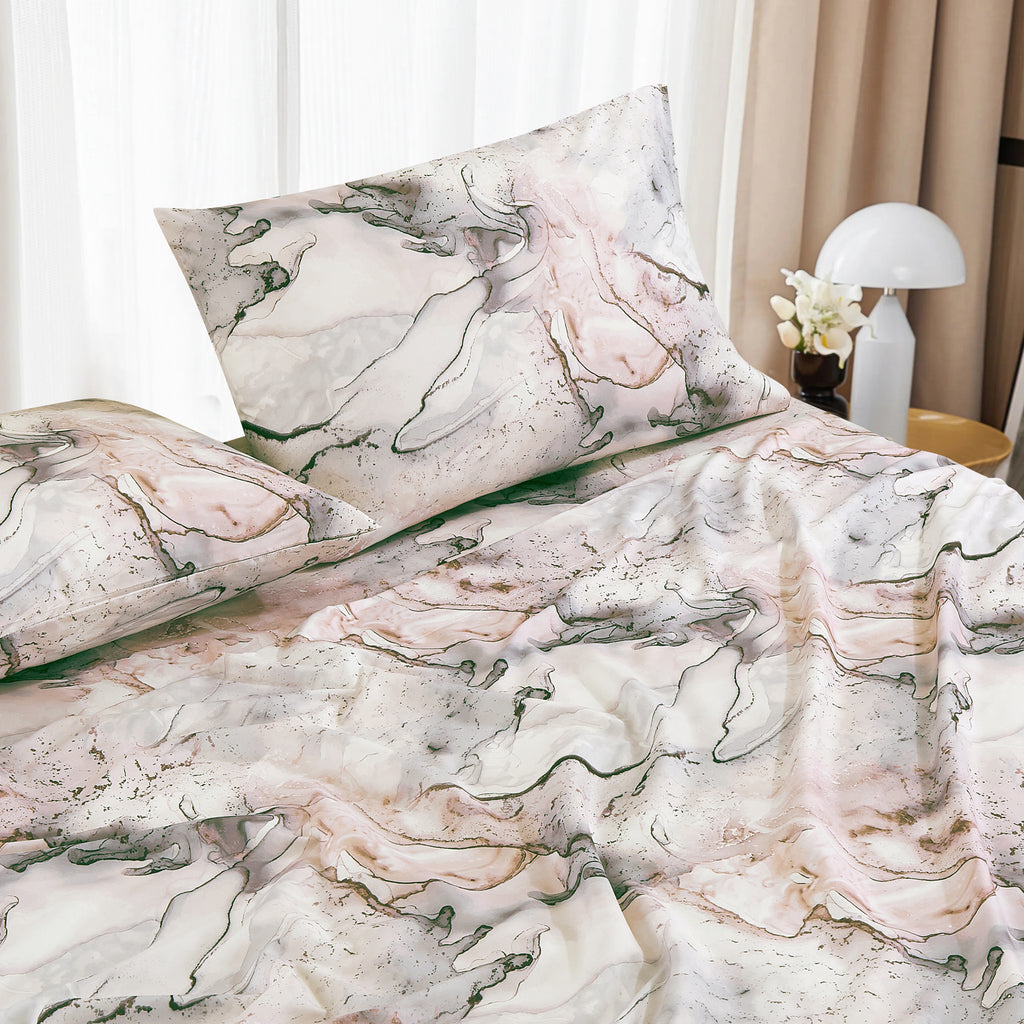 Blush & Grey Marble sheet set - additional view