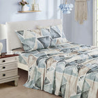 Blue & Taupe Geometric sheet set - additional view