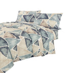 Blue & Taupe Geometric sheet set - additional view