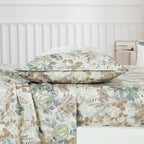 Sage & Taupe Floral sheet set - additional view