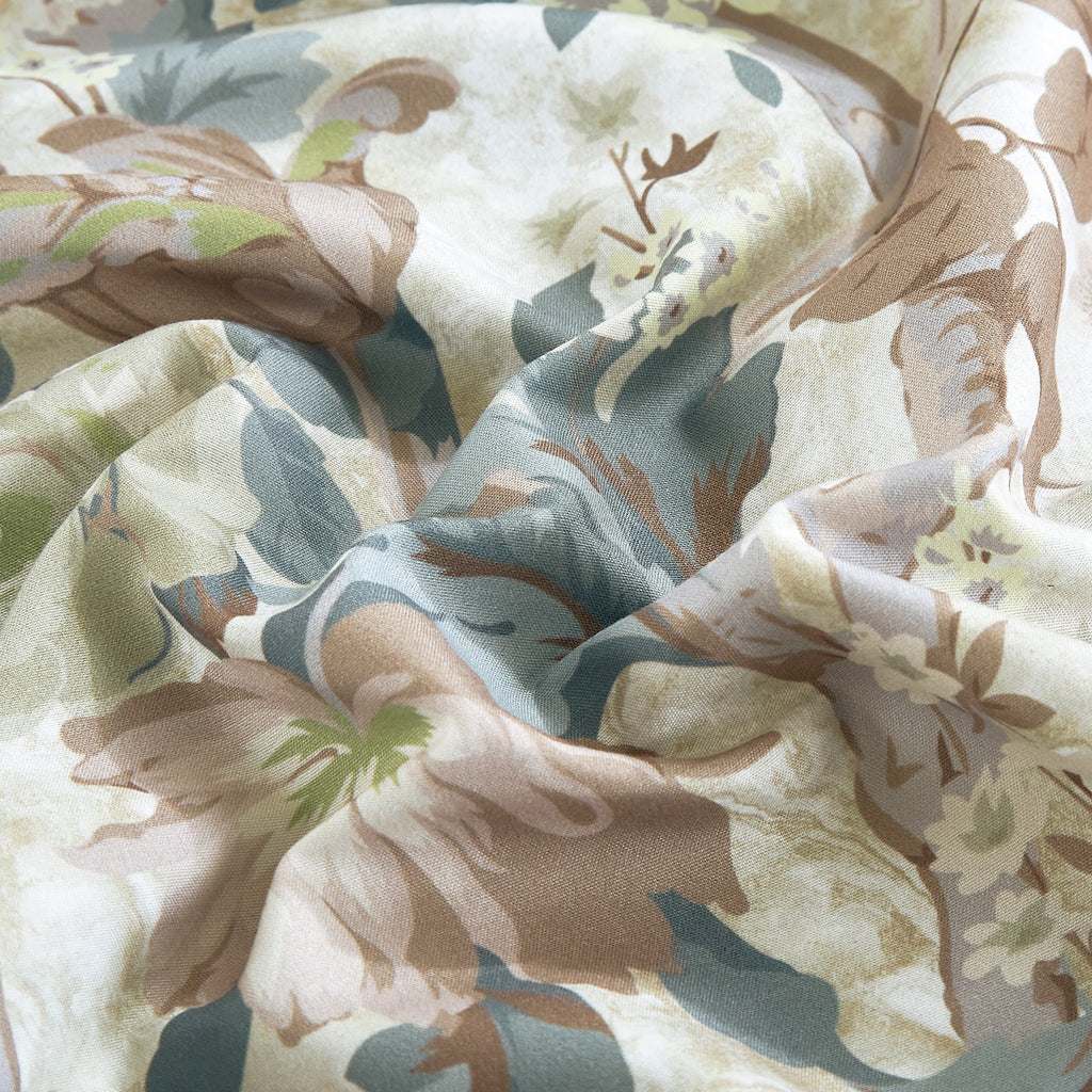 Sage & Taupe Floral sheet set - fabric detail