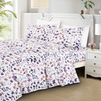 Alternate view of the Modern Botanical Purple and Pink 7-Piece Complete Bedding Ensemble