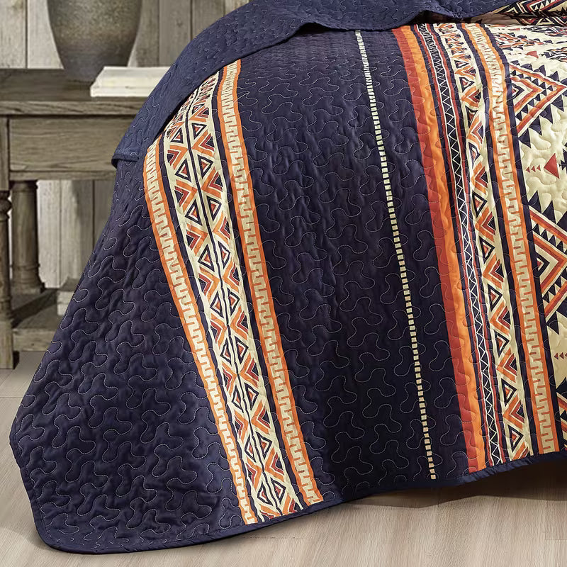 reversible 3-piece bedspread set with pillow shams, alternate product view