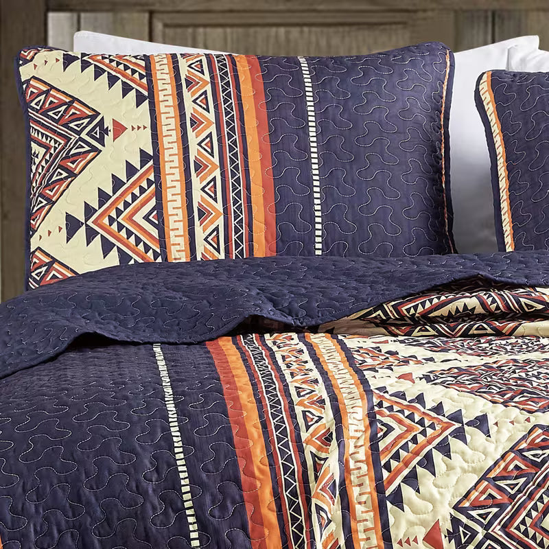 reversible 3-piece bedspread set with pillow shams, alternate product view