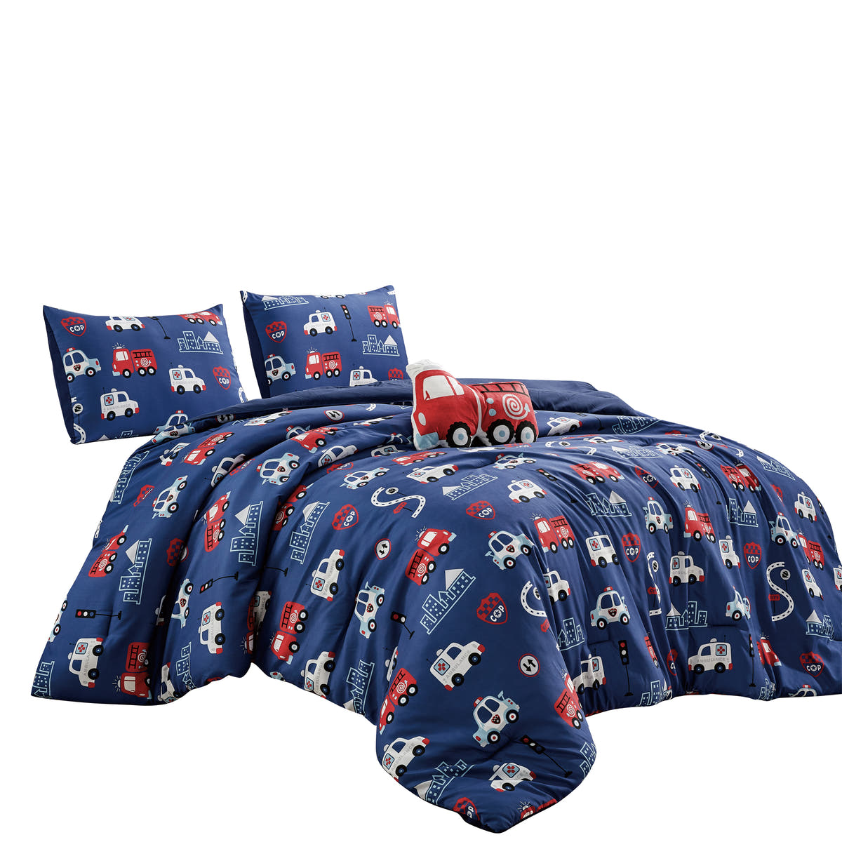 Navy Fire Truck comforter set - additional product view