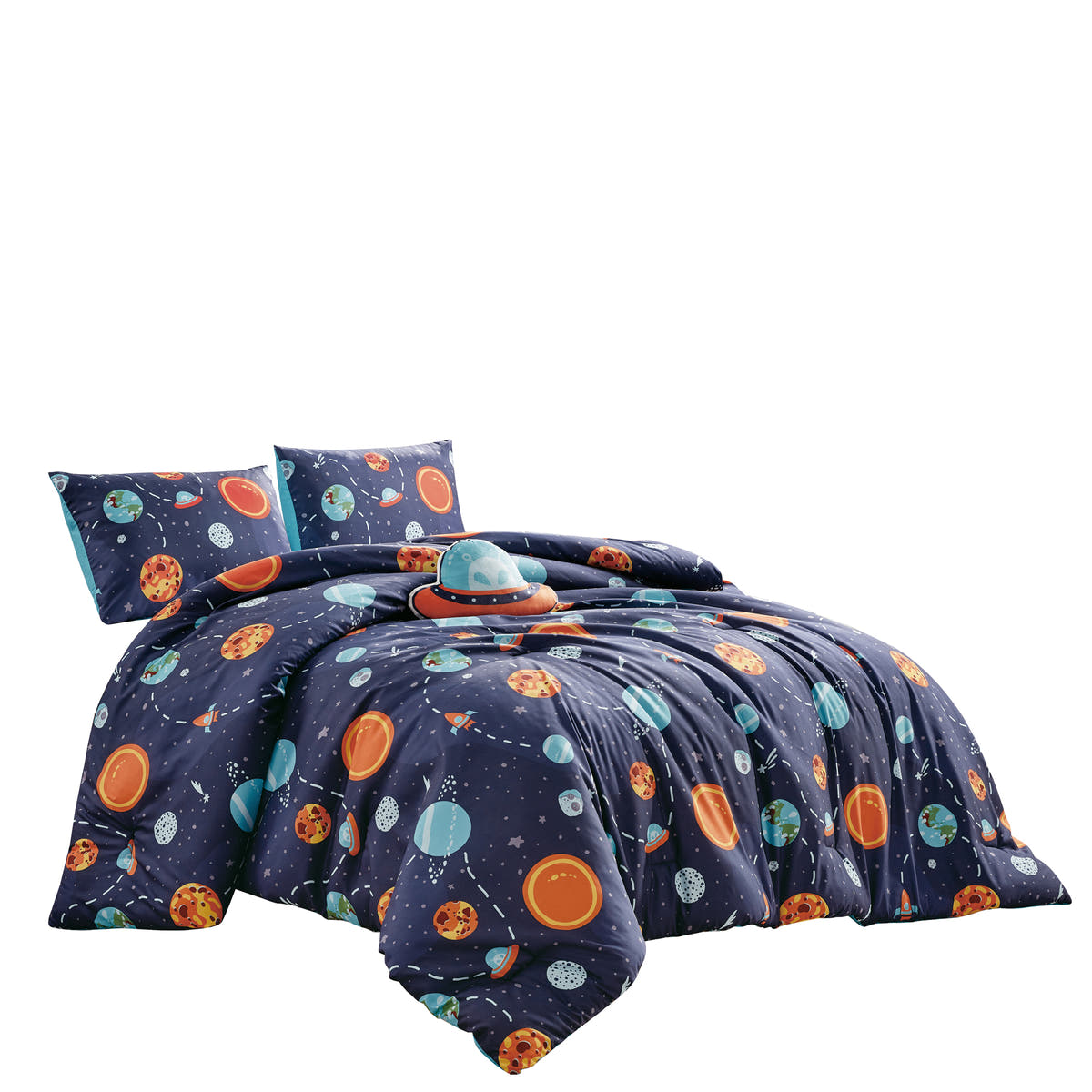 Navy Planet Print comforter set - additional product view