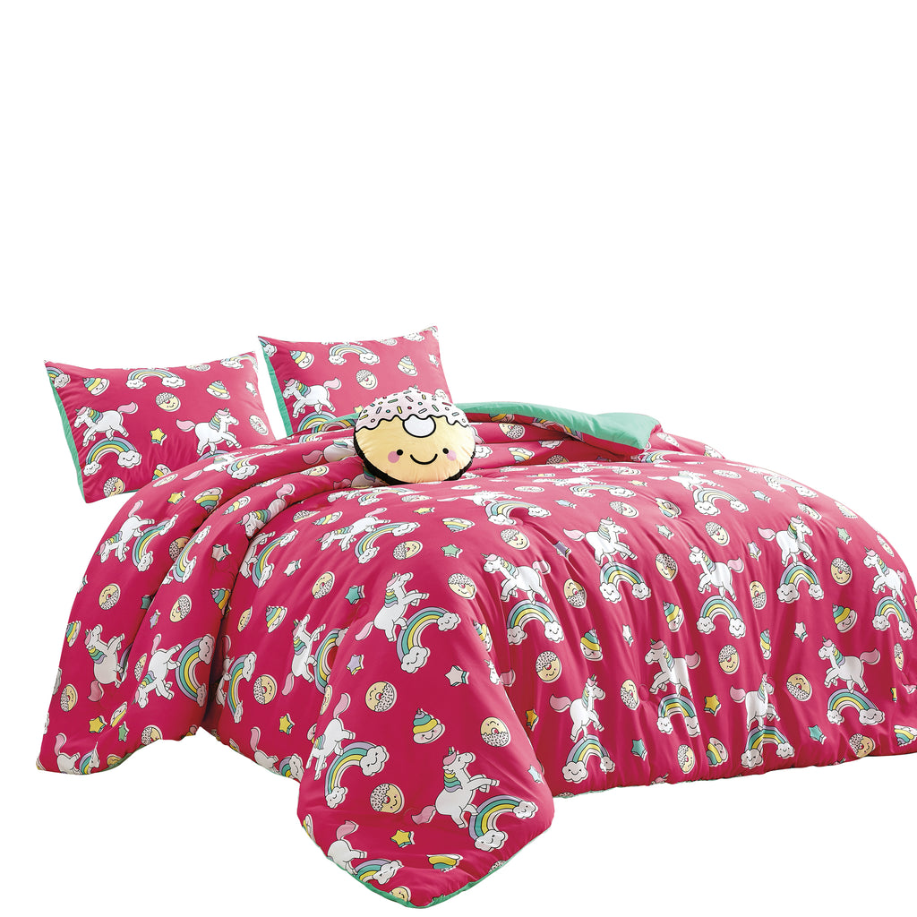 Pink Unicorn Rainbow comforter set - additional product view